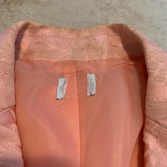 Vintage Pink Floral Damask Jacquard Blazer XS - Picture 5 of 13